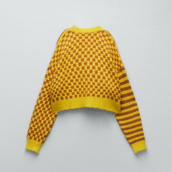 Zara Combination Jacquard Knit Cardigan S - Picture 3 of 8